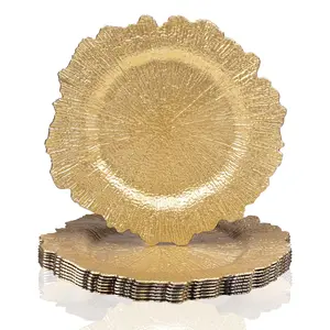 13" Charger Plates, Plastic Reef Chargers Plate Bulk, Floral Reef Charger for dinning plates, Table setting and Wedding party table Decor.