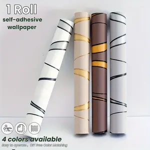 Modern Water Ripple Peel & Stick Wallpaper, Abstract Wave Design, Shape and Stripe Pattern, Living Room Bedroom TV Wall Decor, Home Decoration, 4 Colors Available