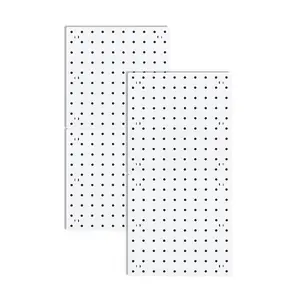 Pegboard Wall Organizer Panels, 4-Pack White ABS Plastic Modular Boards, 10x10 Inch Expandable Set with Easy Installation for Craft Room, Kitchen & Garage