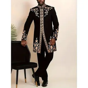 New Ethnic African Men's Embroidered Casual Dress Set, Traditional Style, Perfect for Daily Wear & Special Occasions