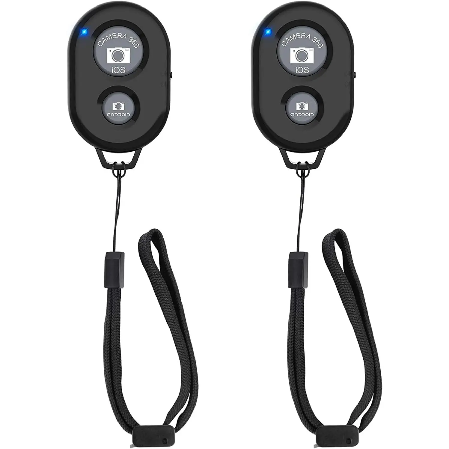 2-Pack Bluetooth Wireless Camera Remote Shutter, Mobile Cellphone Accessories Compatible with iPhone/Android - Wrist Strap Included for Selfies/Photos