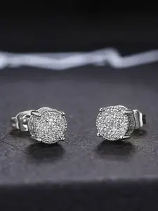 Texture Metal Design Rhinestone Decorated Earrings, Fashionable Jewelry for Women & Men for Party, Daily Clothing Decor, Trendy All-match & Exquisite Jewelry for Birthday Gift