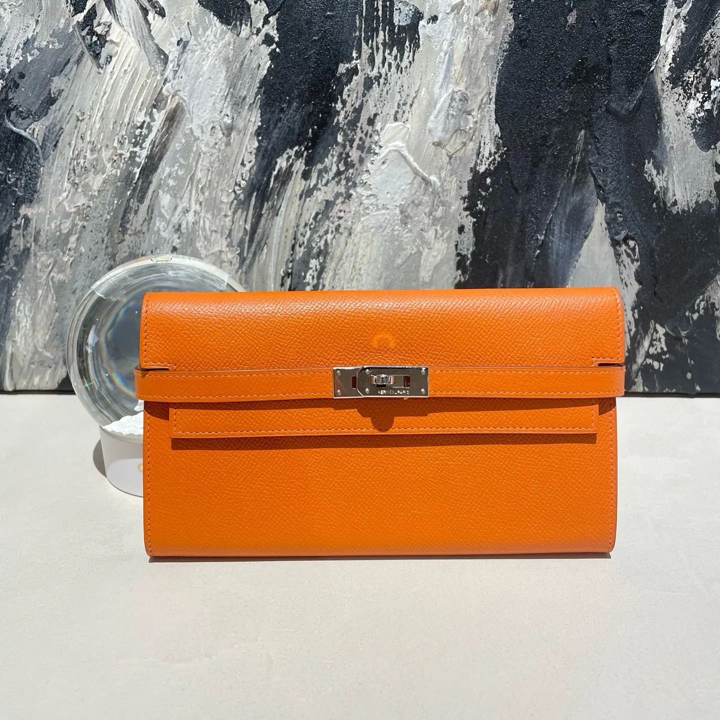 Pre-owned HERMÈS kelly wallet 2011 epsom orange