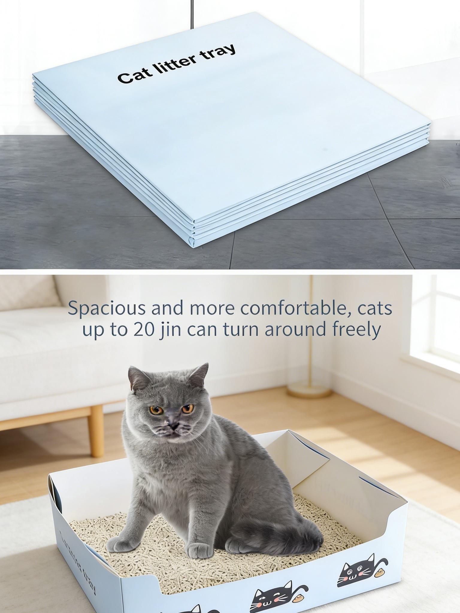 Cat Disposable Paper Litter Box for Travel Easy to Assemble