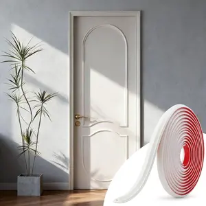 20FT Peel and Stick Wall Molding Trim Flexible Self Adhesive Crown Molding, Decorative Wall Trim for Mirror Door Cabinet Frame Border, Easy Install  DIY, White