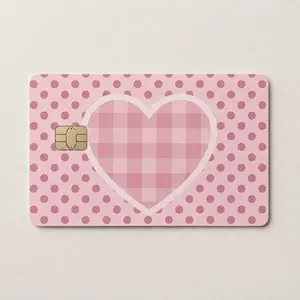 Pink Heart Coquette Credit Card Skin Cute Waterproof Vinyl Sticker Aesthetic Card Cover 3.37 x 2.125 in Premium Scratch Resistant