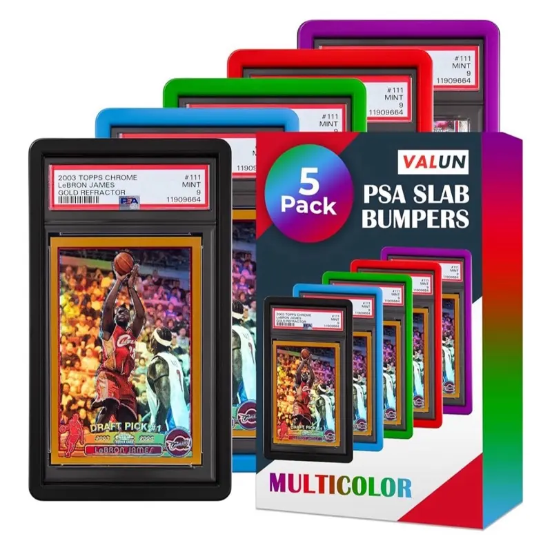 PSA Slab Bumper 5 Pack (Multi-Color) – Hard TPU PSA Slab Protector Guard for Graded Cards – PSA Slab Bumper Guard for PSA Slabs – Card Slab Protector for PSA Card Protection
