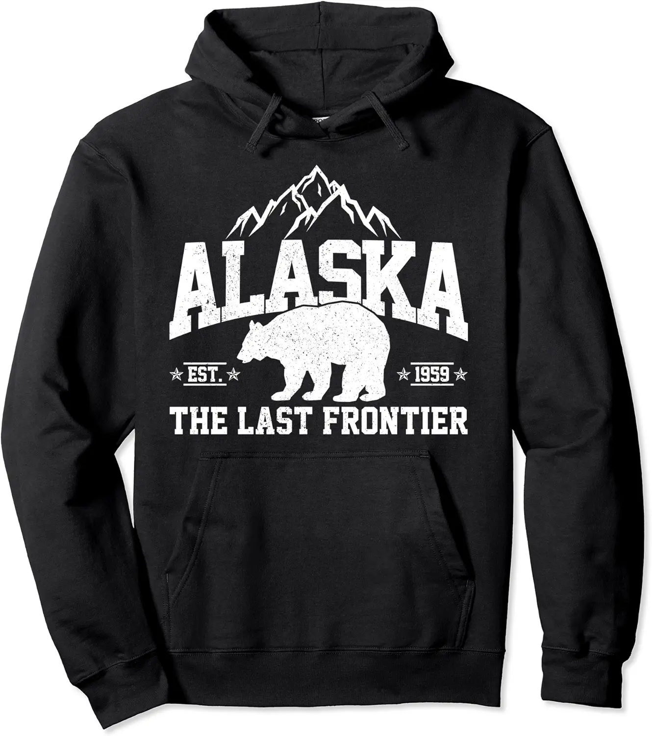 Alaska The Last Frontier EST 1959 Grizzly Bear Mountains Pullover Hoodie - Gabriellef Shop 95B07V4F9QJZ