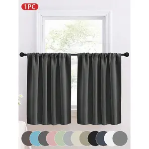 1pc Solid Color Blackout Curtain, Modern Minimalist Home Shading, Heat Insulation Kitchen Curtain, Suitable For Living Room, Bedroom, Kitchen, Home Decor, Room Decoration