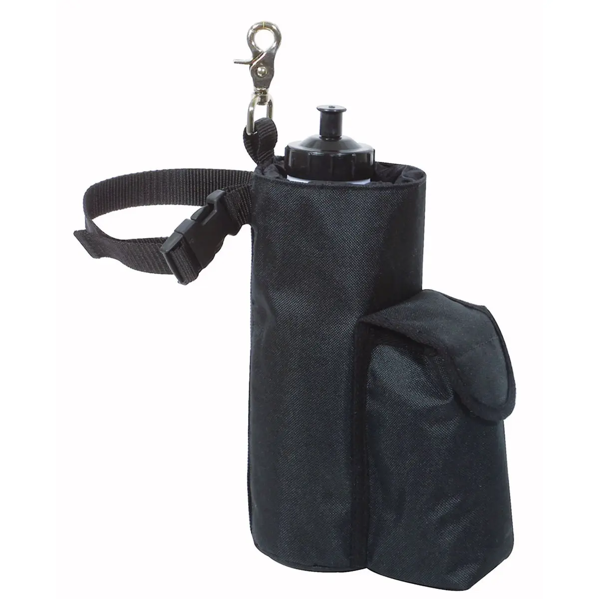 Cordura Saddle Water Bottle Holder for Equestrians, Adjustable Gear for Trail Riding, Fits Western & English Saddles with Phone Side Pocket, Outdoor Sports Gear, Functional, Hook & Loop, Bike Water Holder, Adjustable Strap, Scissor Snap, Cordura Nylon, 6,