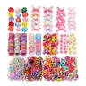 Kids' 748pcs Dopamine Kawaii Hair Accessory Set - Rhinestone, Imitation Pearl, Flower, Butterfly, Mini Detail Clips, Minimalist Hoops, Rubber Bands, Elastics, Polyester, All Seasons Use, Great Gift (Kawaii Accessories, Clips & Hoops, Mix & Match Fun)