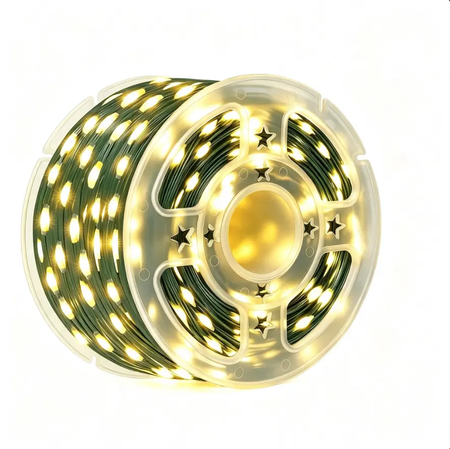 Solar String Lights, 100FT 300LED Warm Yellow IP65 Waterproof Fairy Lights, Home Festive Decor for Garden, Patio, Holiday Party