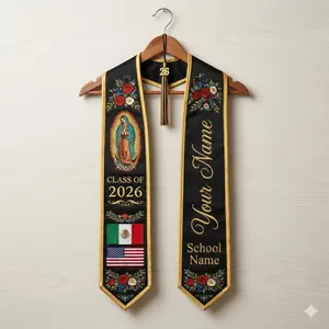Custom Mexican Serape Graduation Stole 2026 – Personalized Name Sash & Cultural Latina Grad Outfit & Senior Photo Prop Gift
