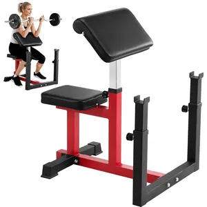 VEVOR Weight Bench with Leg Extension,  Strength Training Benches, Max load 440 LBS Home Gym Bench Fitness Equipment, Seated Arm Isolated Barbell Dumbbell Bicep Station, Workout Bench for Home Gym