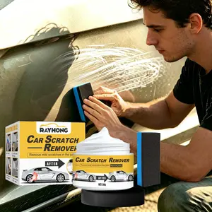Car Scratch Remover Cream for All Cars Fast Scratch Removal Effective Performance Lightweight and Long-Lasting Car Scratch Repair Cream with Sponge