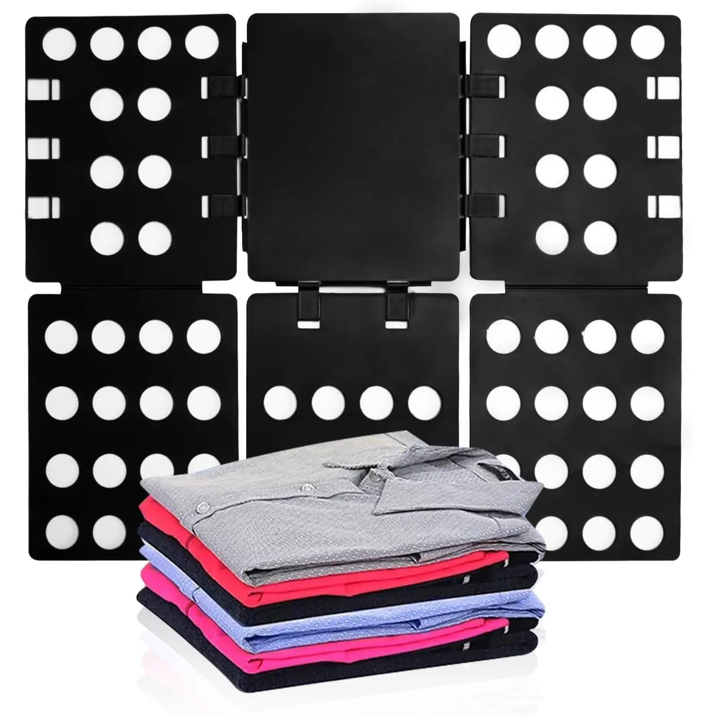 T Shirt Folding Board T Shirt Clothes Folder Laundry Organizer Durable Tool Plastic Easy and  Folding Board for   and Adult to Fold Clothes (Black)