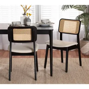 Baxton Studio D annon Cream Fab ric Dining Chai r Set of 2