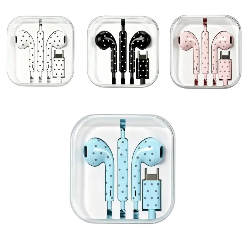 【Back to School】USB-C Wired Earbuds with Tangle-Free Braided Cable, Built-in DAC Chip, Mic & Volume Control - ABS Plastic Wired Earphones for USB-C Phones, Ideal for Gaming & Music-MM1