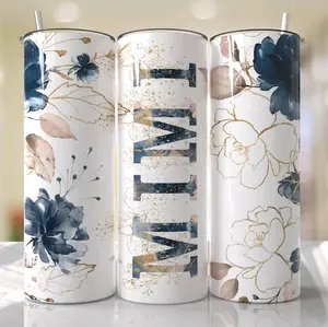 Mimi • 20oz Tumbler Stainless Steel Cup Floral Blue