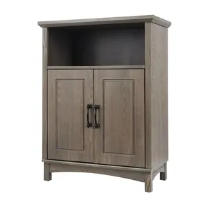 Russell Farmhouse Wooden Floor Cabinet, Salt Oak