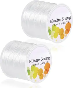 2 Rolls Elastic String for Bracelets, Stretch Magic Elastic String Bead Cord  Thread for Bracelet, Necklaces, Clay Beads, Pony Beads (White)