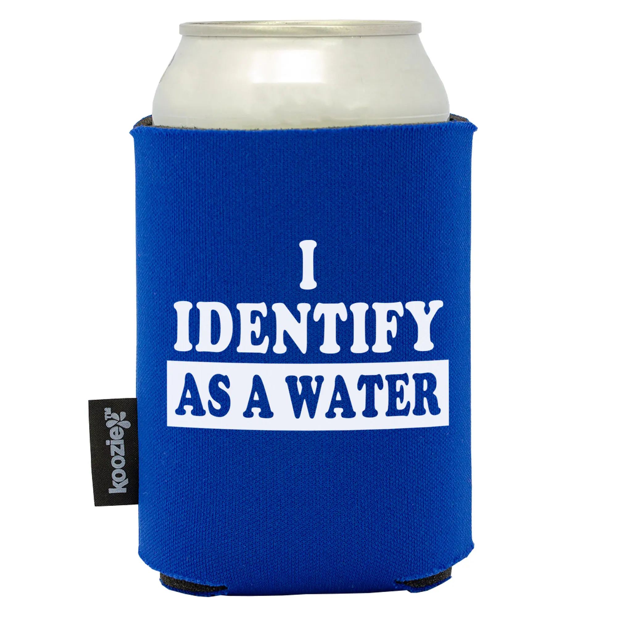 MyKoozie "I Identify As Water" Funny Can Koozie Drinkware Beverage Utensil Coffee