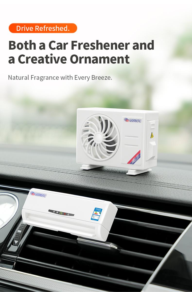 Car perfume air conditioner model, creative ornament, long-lasting fragrance, odor removal, vent outlet, solar-powered car interior aromatherapy