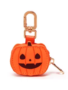 Halloween  Mini Coin Purse Keychain,Mini Leather Coin Pouch Change Purse for Backpack Decoration,Pumpkin/Spiderweb Coin Purse Charm,Fun gifts for the holidays