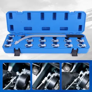 15PCS Serpentine Belt Tension Pulley Wrench Set Engine Timing Belt Tensioning Screw Remover Auxiliary Belt Tensioner Pulley Wrench Set Belt Tension Tensioning Adjuster Lever Tool Fit for Most Vehicles