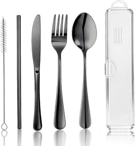 Travel Camping Utensils Case, 6pcs kit