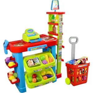 Super Market Play Set with Cash Register, Play Food, Shopping Cart, and Much More