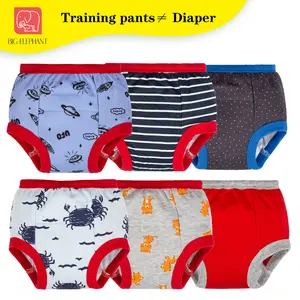 BIG ELEPHANT 6-Pack Training Pants – Reusable Toddler Cotton Underwear for Potty Practice (12M–5T)