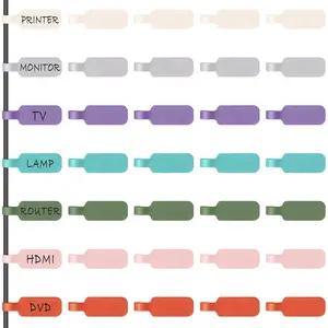 P-LZT03    Cable Cord Labels Large Size, for Organizing Wires and Identification, Multicolored Handwriting Cable Tags, Reusable with Multiple Uses - 35 PCS