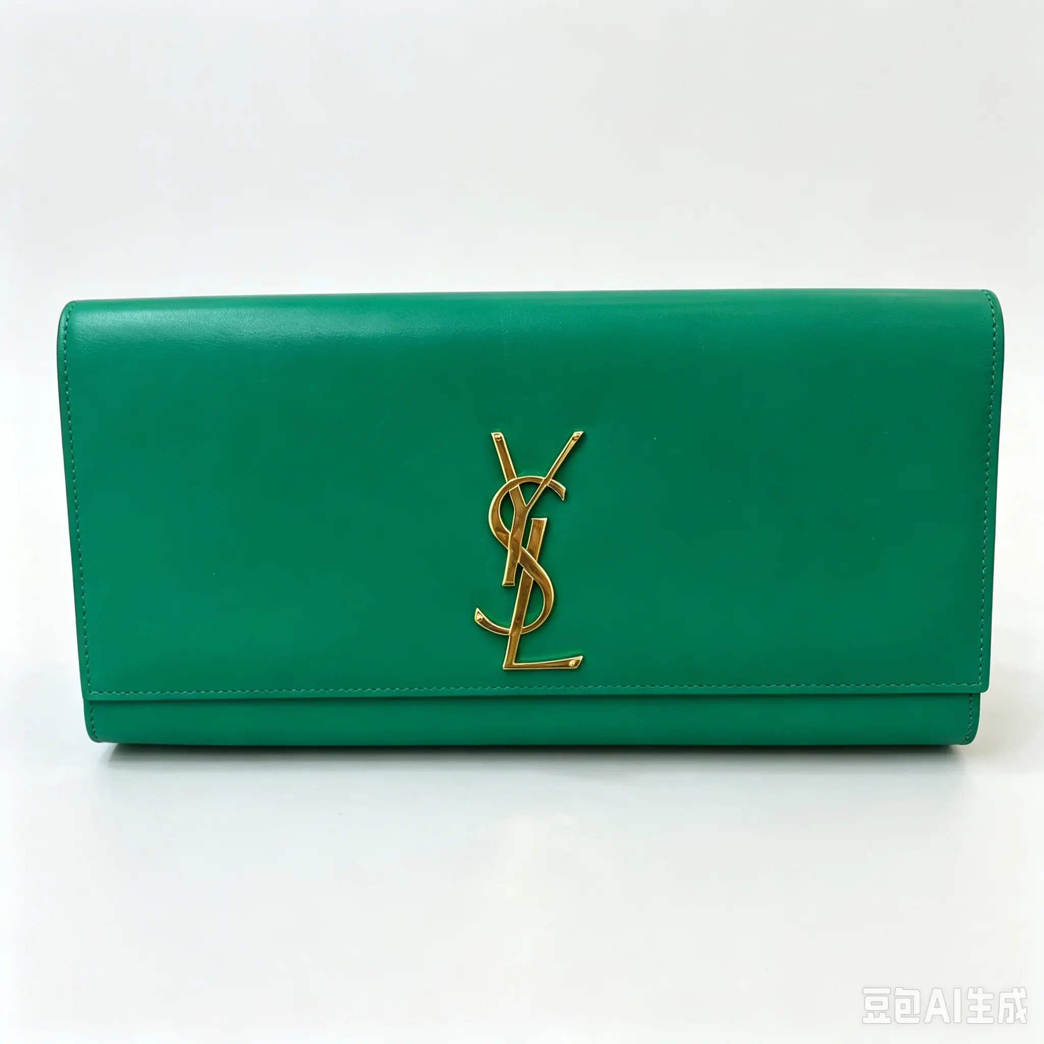 Pre-owned Yves Saint Laurent Green Flap Clutch Wallet