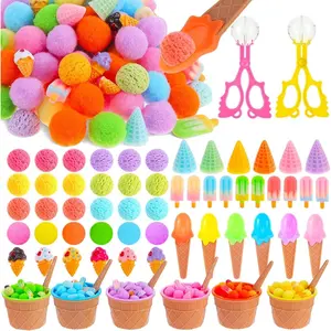 154 Pcs Ice Cream Sensory Bin Items Summer Counting Sorting Sensory Bin Filler Fine Motor for Easter Day Spring Summer Counting Decor