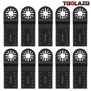 TOOLAZO HCS Oscillating Saw Blades 10PCS | Heavy-Duty Fine Tooth Multi Tool Blades for Woodworking, Trim Cutting & Home Repairs | Compatible with Popular Oscillating Tools Including Bosch, Makita & Fein