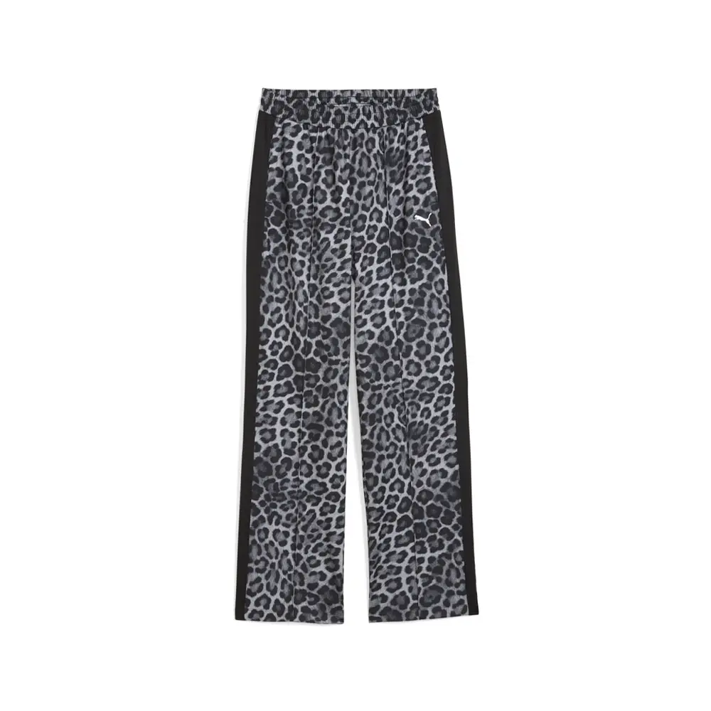 PUMA Womens T7 Leo Luxe Graphic Straight Pants Casual - Black PUMA Womens T7 Leo Luxe Graphic Straight Pants Casual - Black