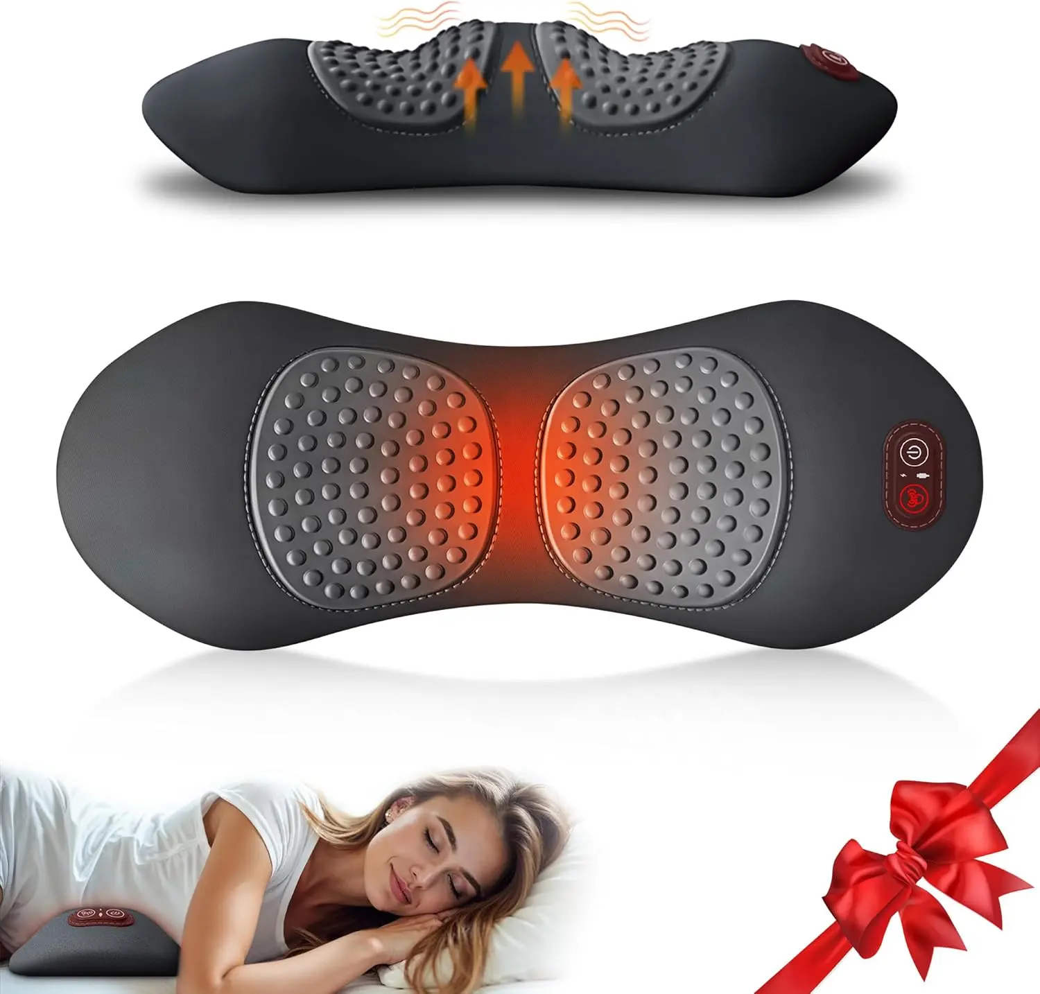 Electric Lumbar Support Pillow 3 In 1 Smooth Spine Triple Fusion Back Massager