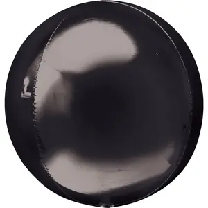 Sleek Black 16-Inch Geometric Foil Orb Balloon