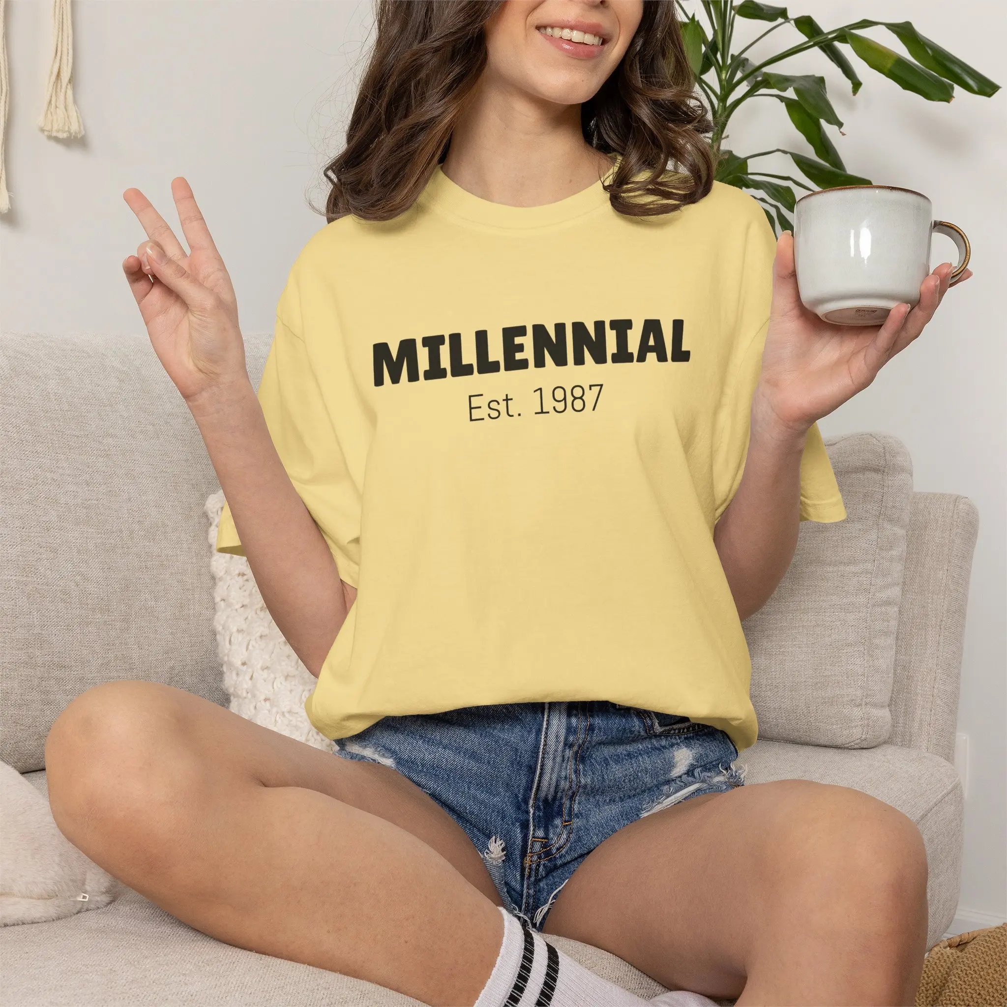 Millennial Est 1987 T-Shirt | Vintage Text Tee