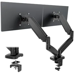 Single Monitor Mount, Fully Adjustable Gas Spring Monitor Arm Desk Stand for Ultra Wide 13 to 32 Inch Screen