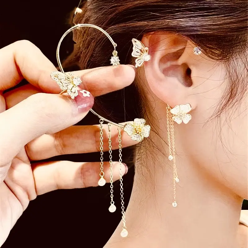 Graceful Butterfly Tassel Ear Cuffs: A Touch of Elegance for Your Look Y042 Graceful Butterfly Tassel Ear Cuffs: A Touch of Elegance for Your Look Y042