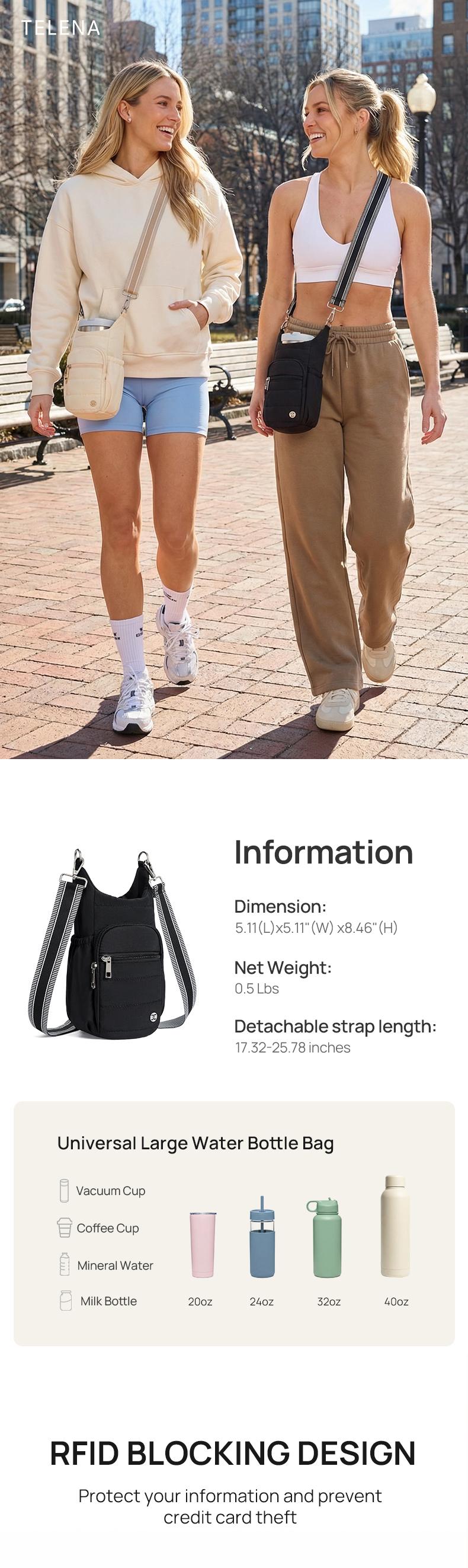 【Telena】 Crossbody Bags for Women and Men Cellphone Wallet Water Bottle Carrier Bag with Strap portable for Walking, Hiking, Cycling, Running Great Gift Purse Travel Essential #TikTokShopBlackFriday