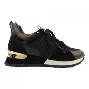 Pre-owned Louis Vuitton Suede Small Leather Goods Run Away Line Sneakers