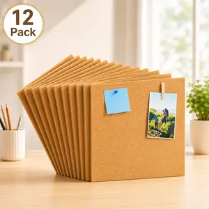 MaxGear Minimalist Natural Self-Healing Cork Wall Board Set - Smooth, Lightweight Bulletin Board with Pushpins, Safe Removable Adhesive Tabs - Home Office Accessory, Room Accessories for Decoration Organization