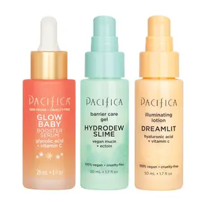 Pacifica Beauty Golden Hour Glow Trio, Skincare Bundle, Serum Bundle