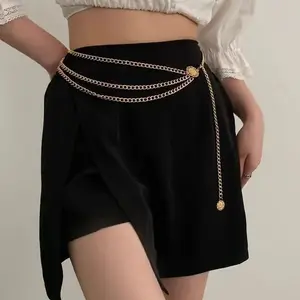 Vintage metal multi-layered tassel waist chain, unique and minimalist waist accessory, versatile ornament