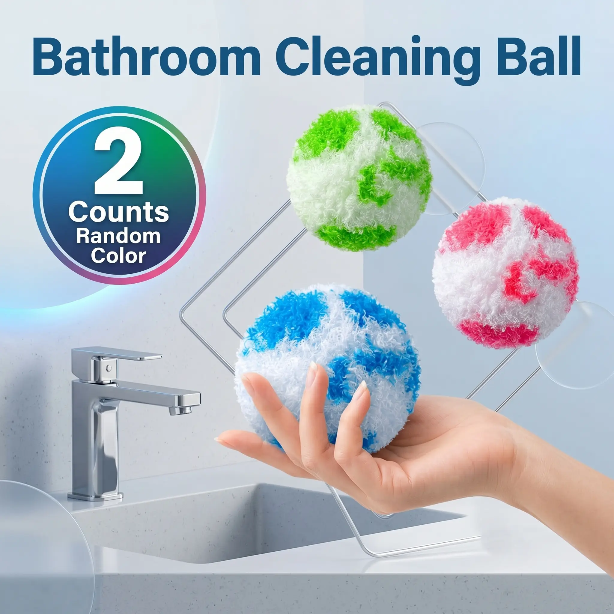 2 Counts Kitchen Cleaning Ball, Effective for Common Household Stains Ergonomic Shape For Comfort Use