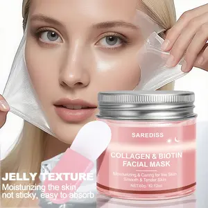 Collagen Hydrating Mask with Brush, Peel-Off Sleep Mask, Moisturizing Smooth Smoother Elastic Skin Care, Suitable for All Skin Types, Mother's Day Gift, Face Mask Peel Off, Hydrate