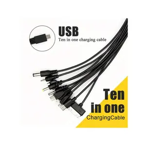 1pc/2PCS  High Quality Multifunctional Ten-in-one Data Cable Charging Cable USB To 10 Charging Heads, Suitable For Multiple Charging Devices, Smartphone